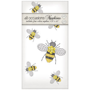 Bee Embroidery Casual Napkins