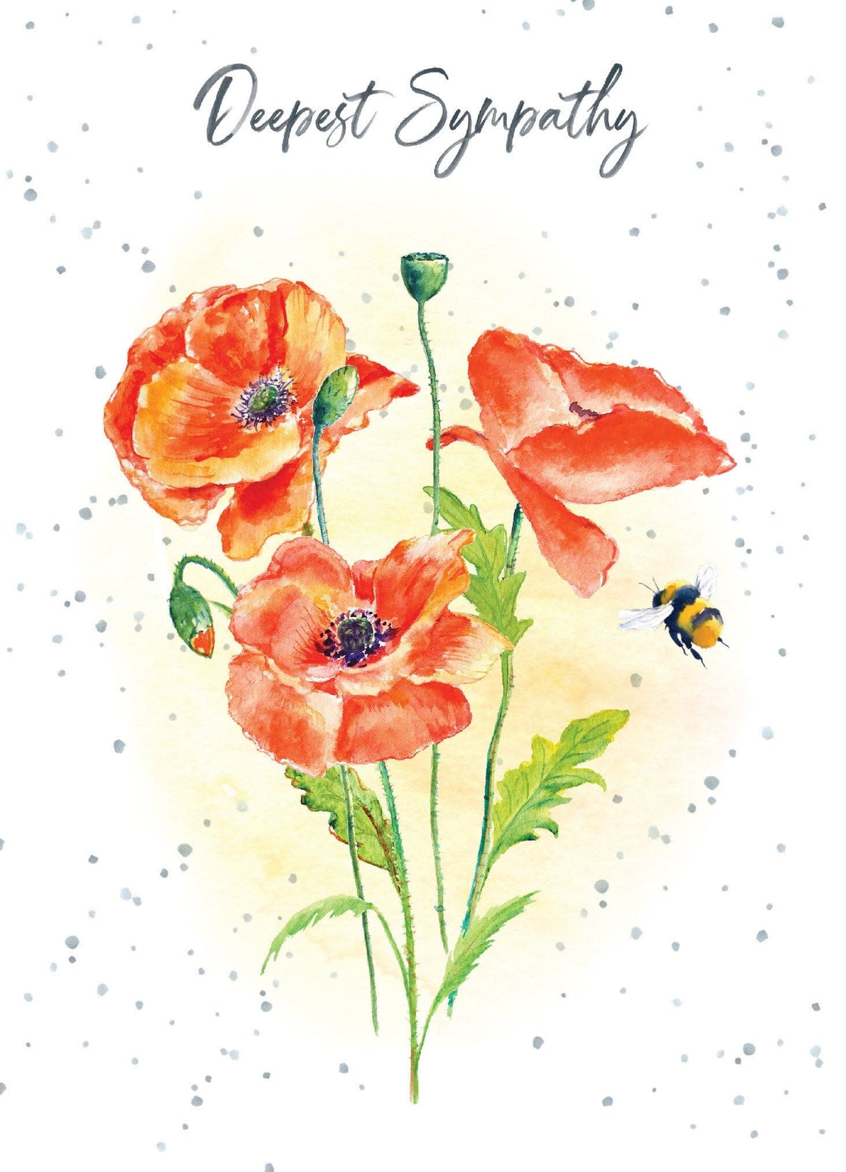 Bee with Poppies Sympathy Card