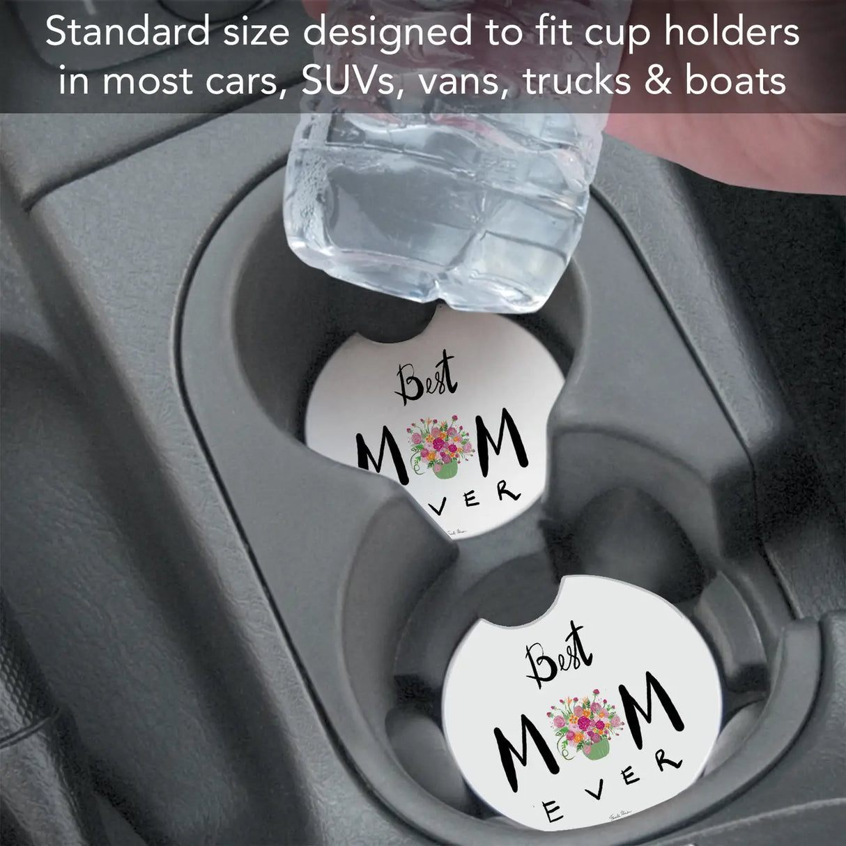 Best Mom Ever Absorbent Stone Car Coaster