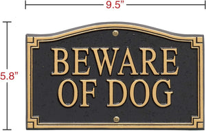 Beware of Dog Wall/Lawn Statement Marker, Black/Gold