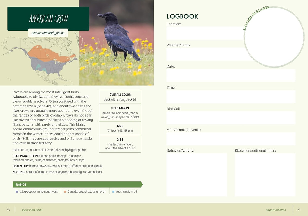 Bird Watchers' Field Guide Sticker & Logbook
