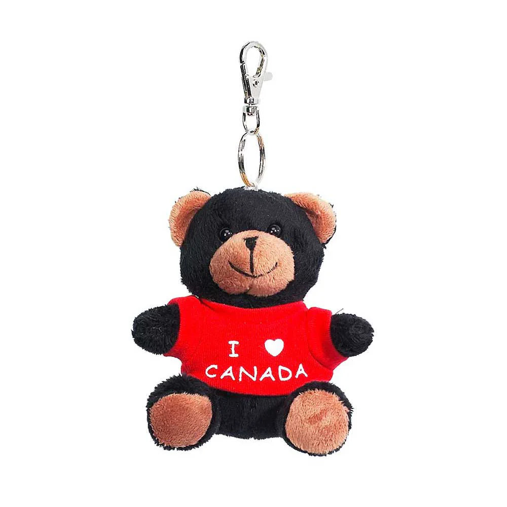 Black Bear With Tee-shirt Keychain, 3-Inch