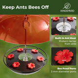 Black Hummingbird Tray Feeder with Red Weatherproof Dome & Ant Moat