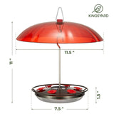 Black Hummingbird Tray Feeder with Red Weatherproof Dome & Ant Moat