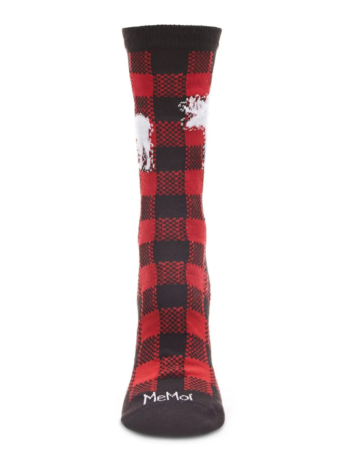 Buffalo Plaid Moose Holiday Crew Socks