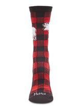 Buffalo Plaid Moose Holiday Crew Socks