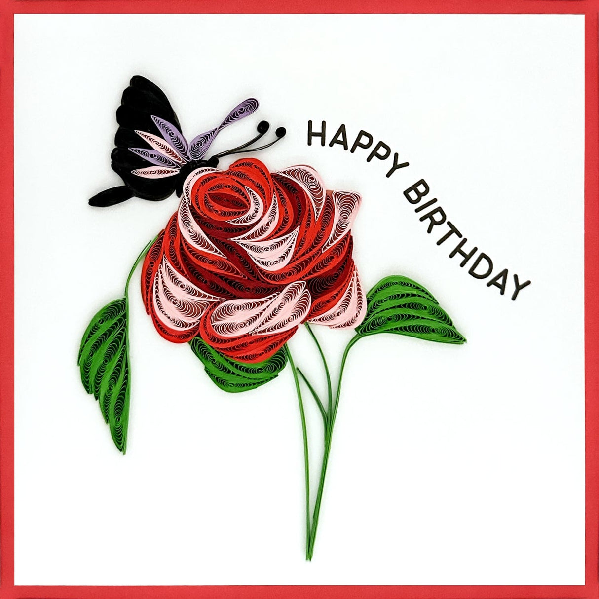Butterfly Rose Birthday Card