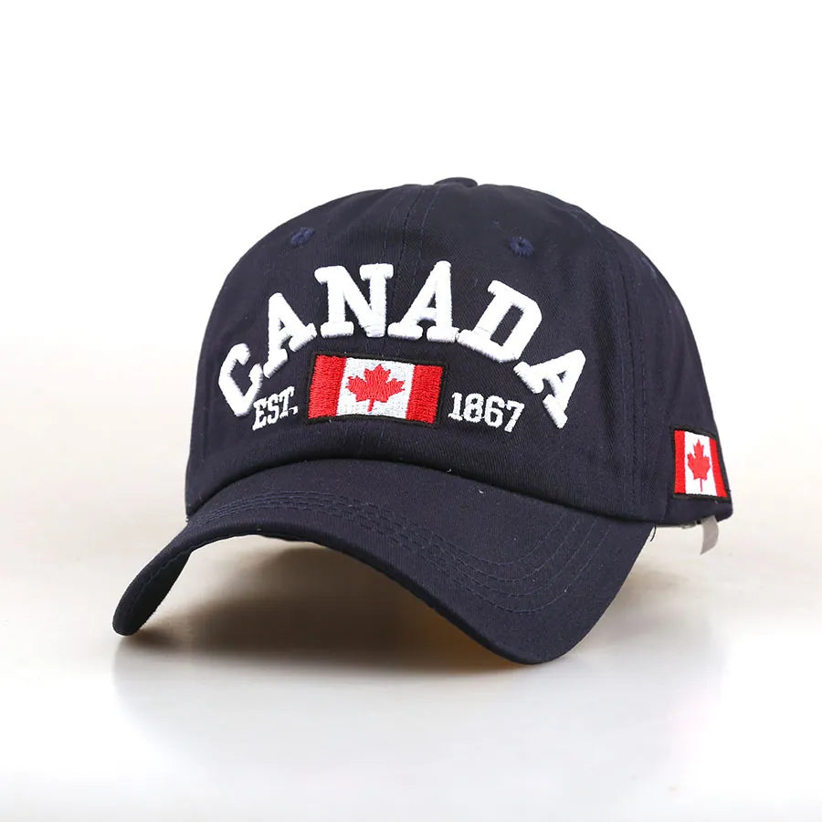 Canada Maple Leaf Baseball Cap, Navy Blue