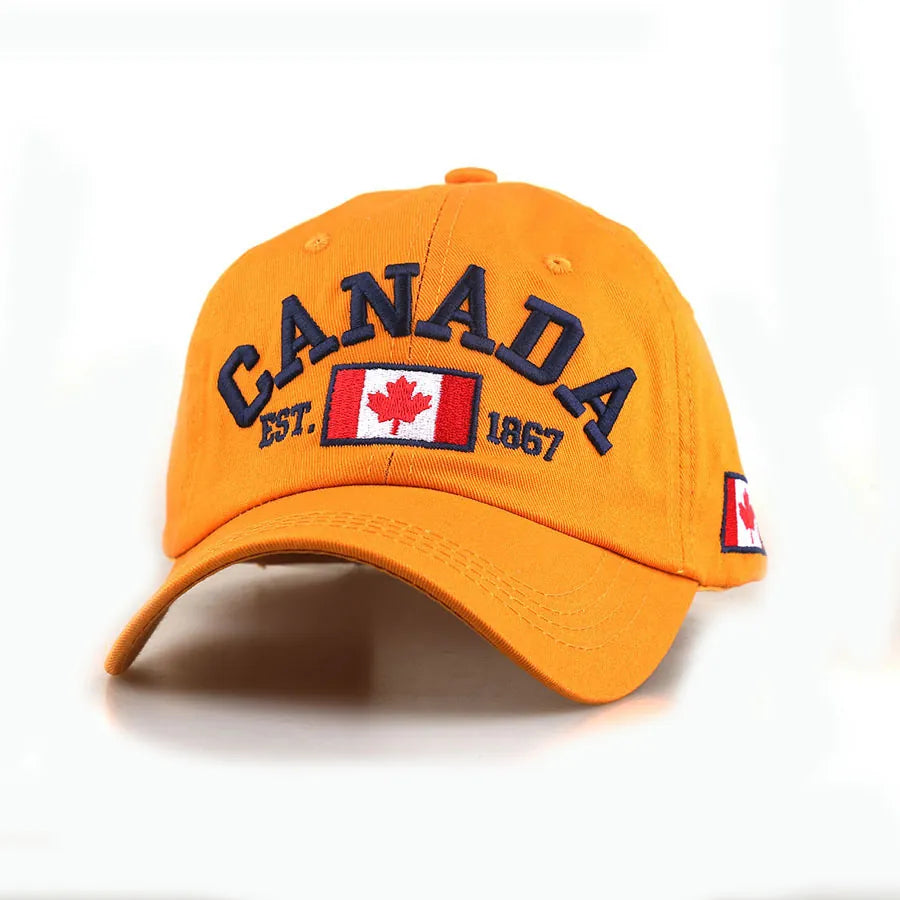 Canada Maple Leaf Baseball Cap, Orange