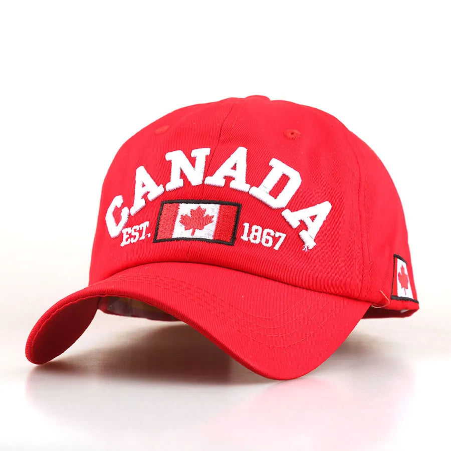 Canada Maple Leaf Baseball Cap, Red