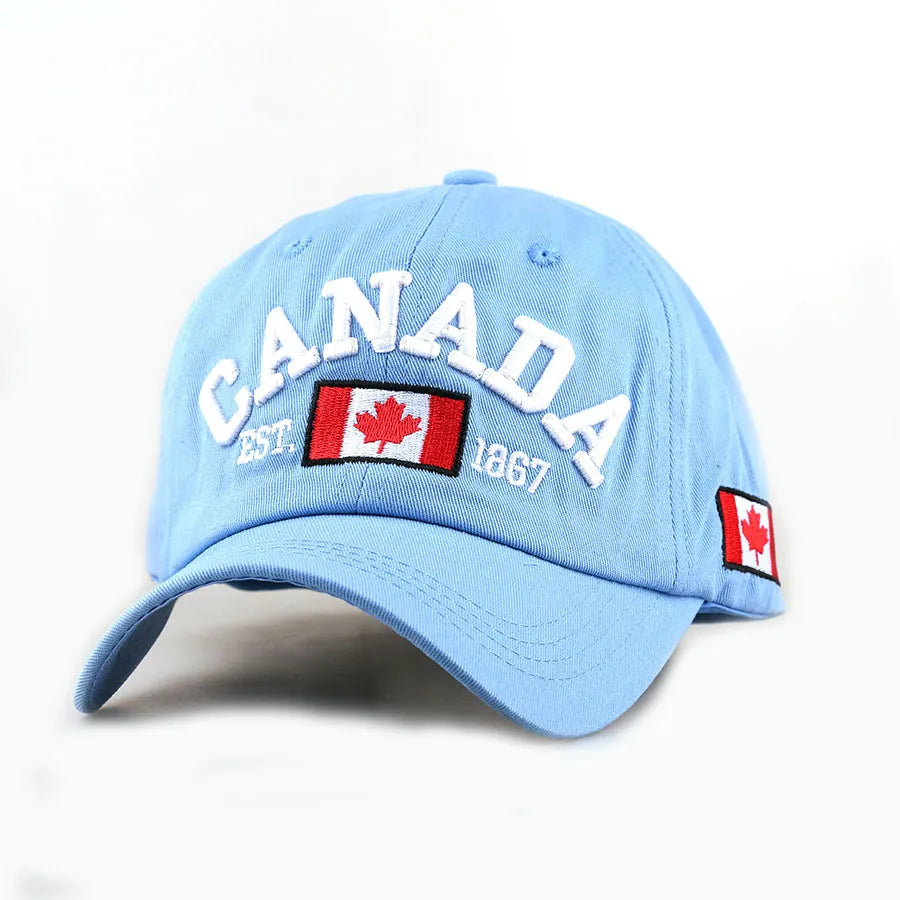 Canada Maple Leaf Baseball Cap, Sky Blue