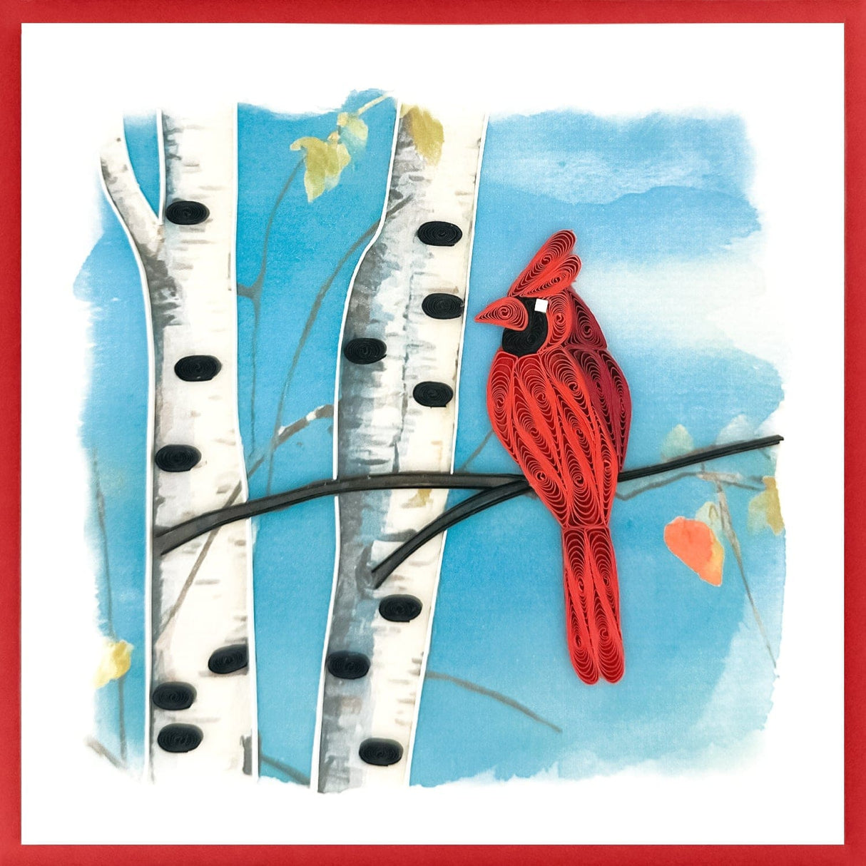 Cardinal Birch Tree Blank Card