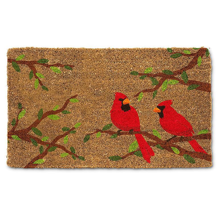 Cardinal Pair in Branch Doormat, 18x30"