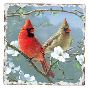Cardinals #3 Single Absorbent Stone Tumbled Tile Coaster