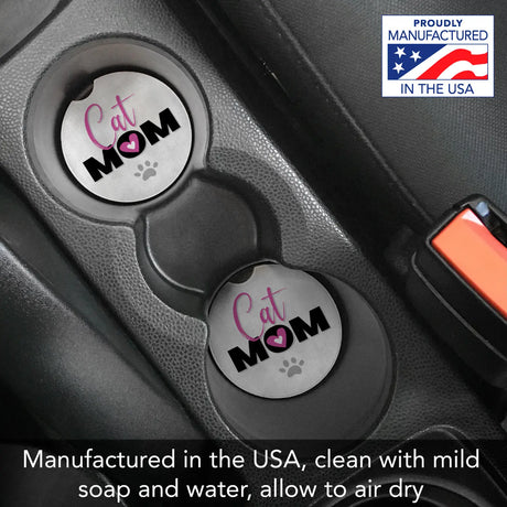 Cat Mom Absorbent Stone Car Coaster