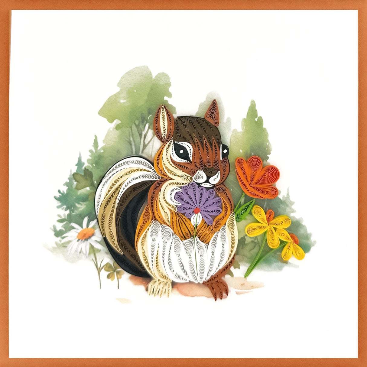 Chipmunk with Flower Blank Card