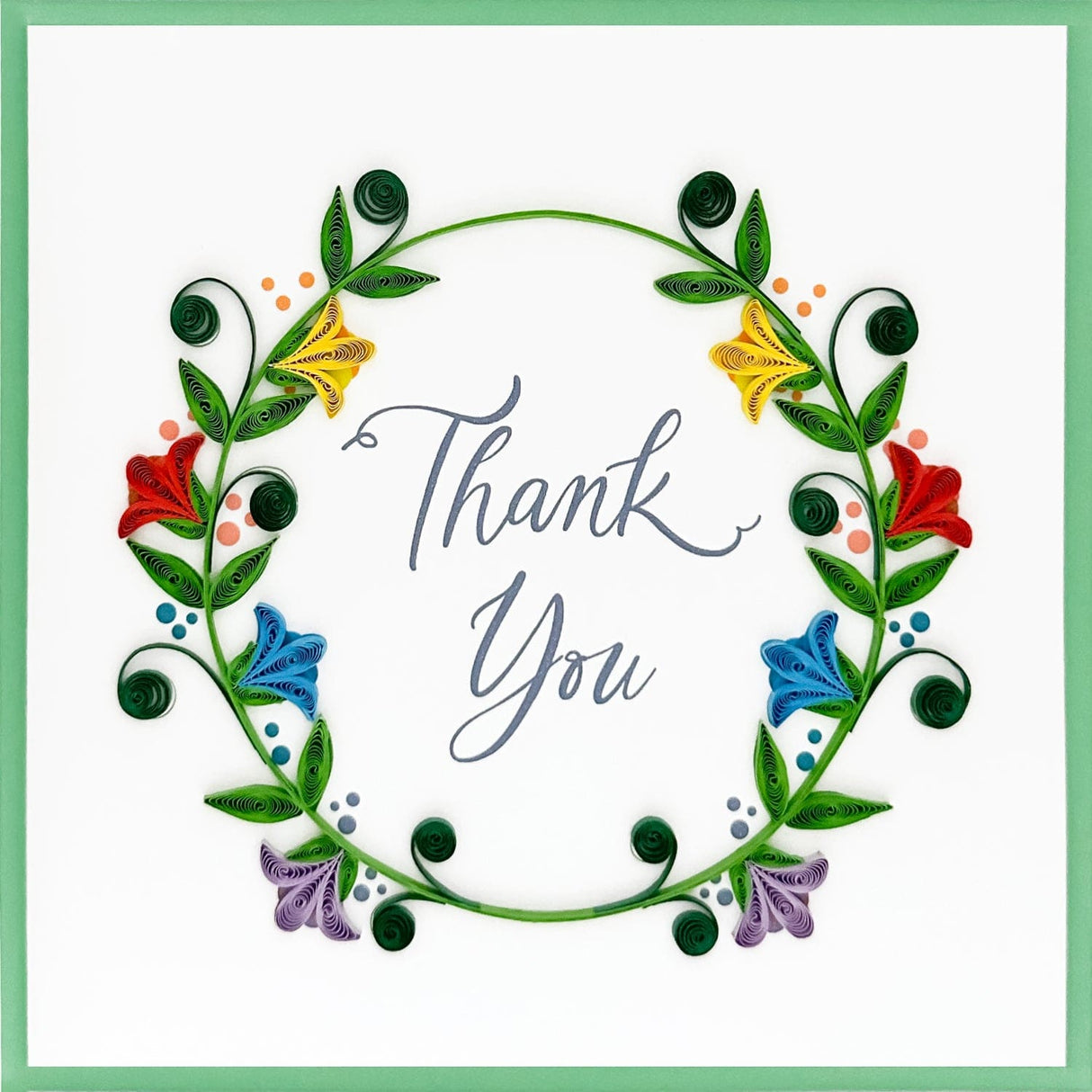 Colorful Wreath Thank You Card