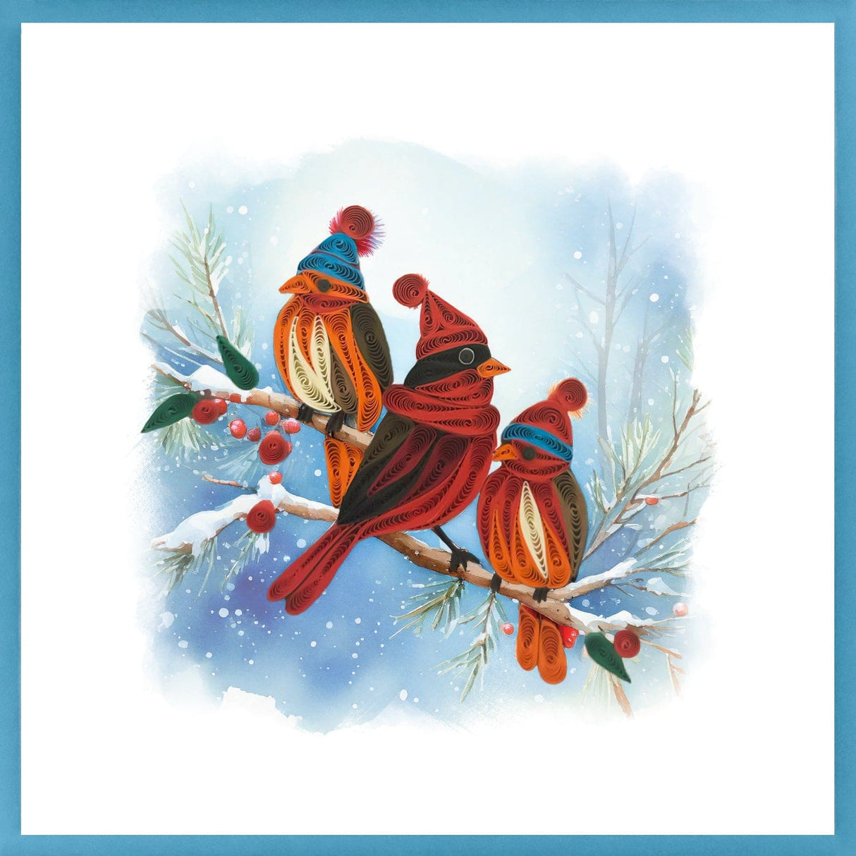Cozy Birds Blank Holiday Card