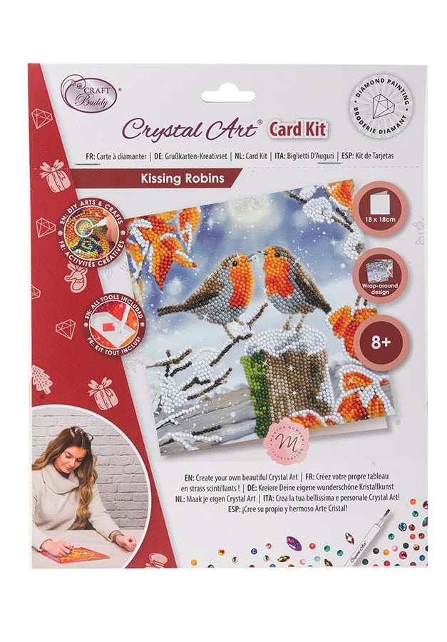 Crystal Art Card Kit, Kissing Robins