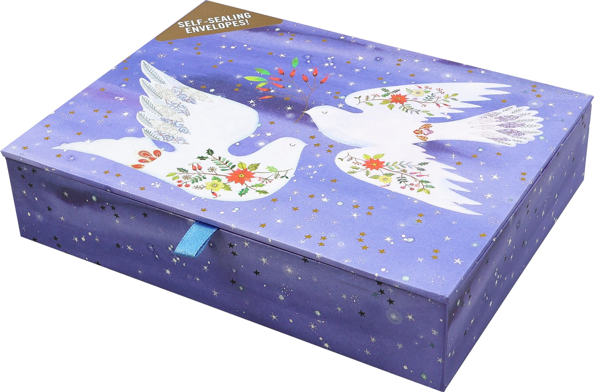 Doves in Flight Deluxe Boxed Holiday Cards