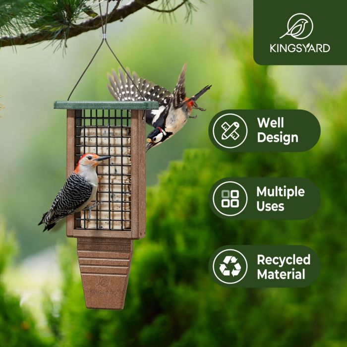 Extended Tail Prop Suet Feeder for Woodpeckers