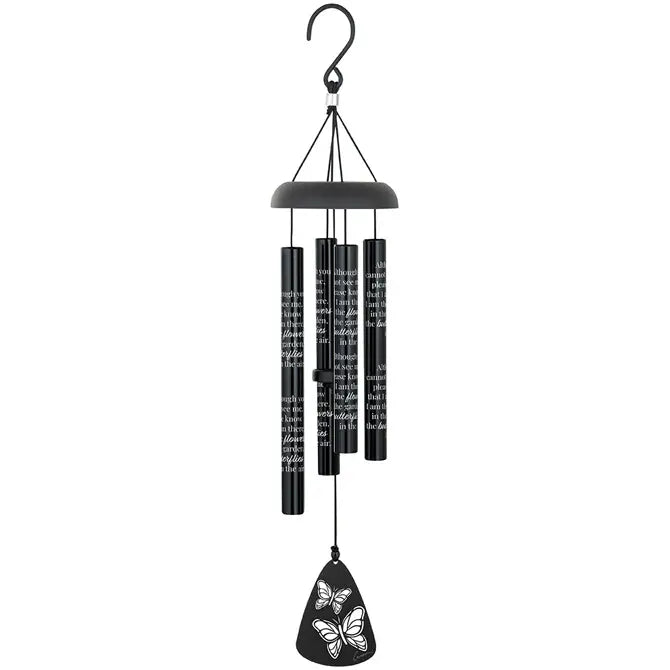 Flowers and Butterflies 21-Inch Black Sonnet Chime