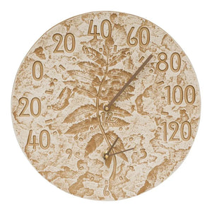 Fossil Sumac 14-Inch Indoor Outdoor Wall Clock & Thermometer
