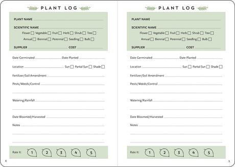 Gardener's Log Book