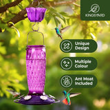 Glass Hummingbird Feeder with Ant Moat, Purple, 24oz