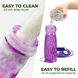 Glass Hummingbird Feeder with Ant Moat, Purple, 24oz