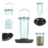 Glass Waterer Bird Feeder, Green