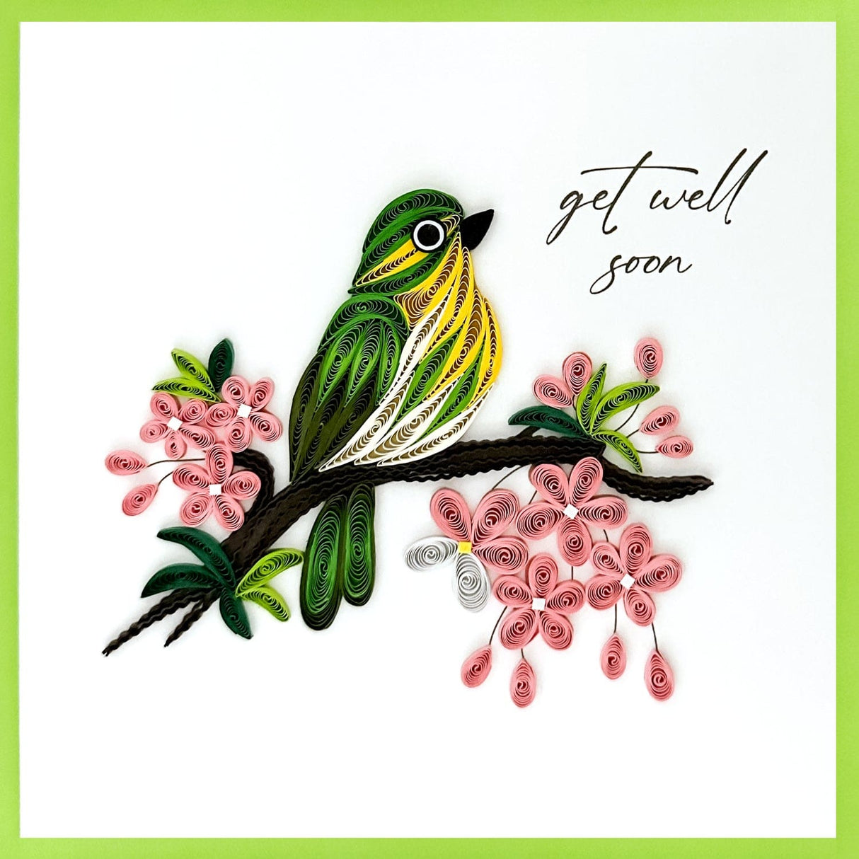 Green Bird Get Well Soon Card