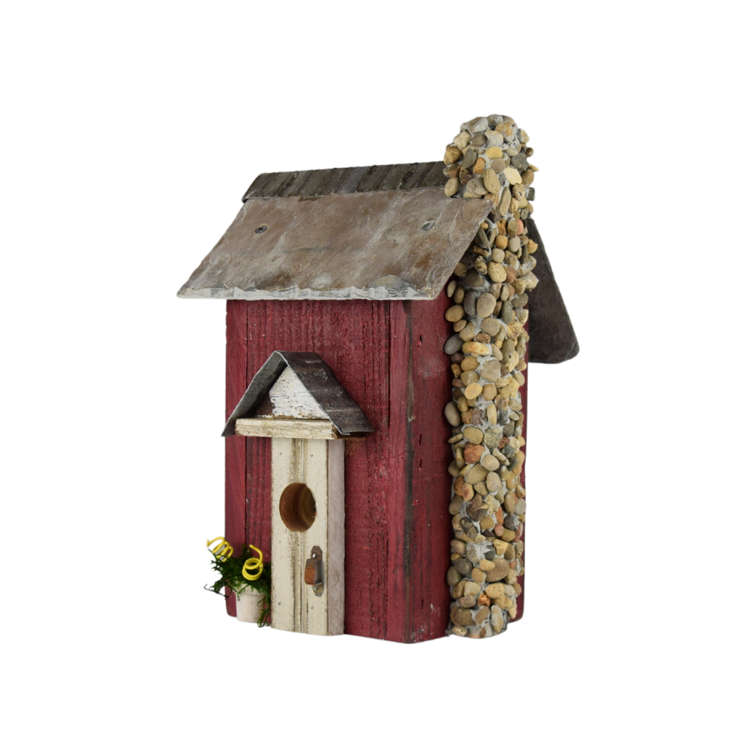 Handmade Wood Birdhouse #31, Red