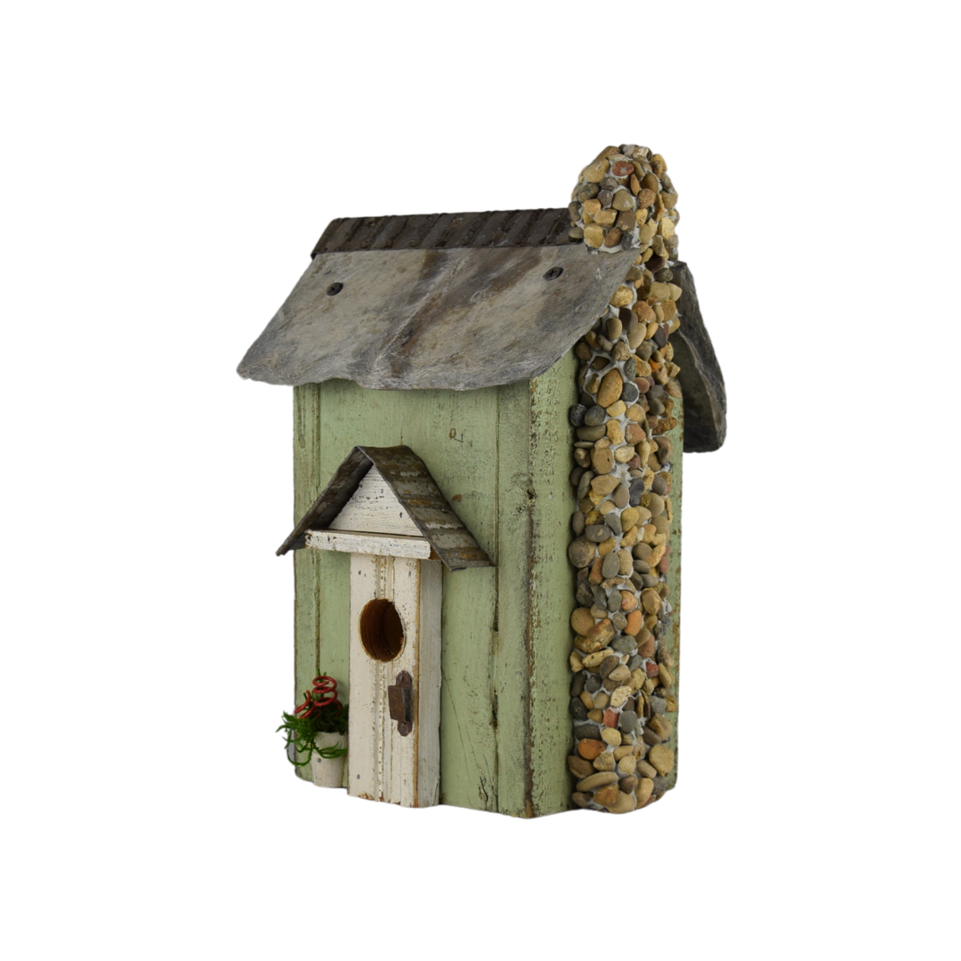 Handmade Wood Birdhouse #31, Sage