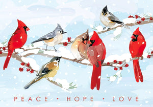 Heart Of Christmas Berry Branch Birds Cards Box