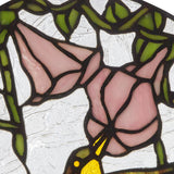 Hummingbird and Hibiscus Stained Glass Window Panel, 10-Inch Height (Store Pickup Only)