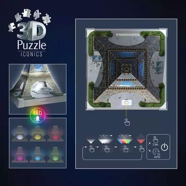 Iconics 3D Eiffel Tower Night Edition, 216pc Jigsaw Puzzle
