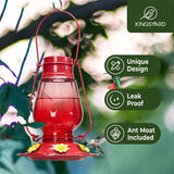 Lamp-shaped Glass Hummingbird Feeder With Moat
