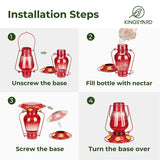 Lamp-shaped Glass Hummingbird Feeder With Moat