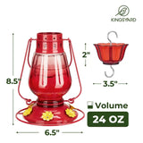 Lamp-shaped Glass Hummingbird Feeder With Moat