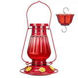 Lamp-shaped Glass Hummingbird Feeder With Moat