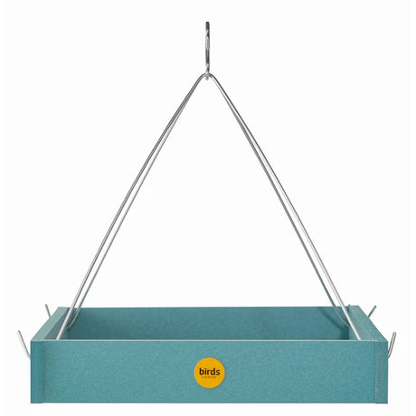 Large Hanging Recycled Plastic Platform Bird Feeder, Lake Blue