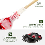 Leak Proof Glass Hummingbird Feeder with Ant Moat, 24oz, Red