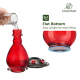 Leak Proof Glass Hummingbird Feeder with Ant Moat, 24oz, Red