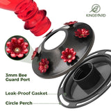 Leak Proof Glass Hummingbird Feeder with Ant Moat, 24oz, Red and Blue