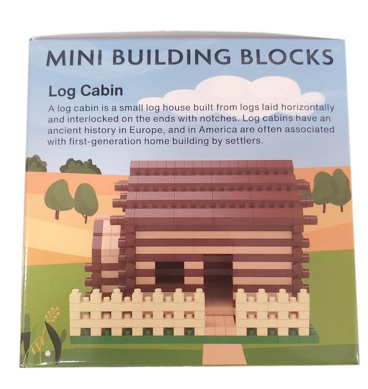 Log Cabin Mini Building Blocks Set
