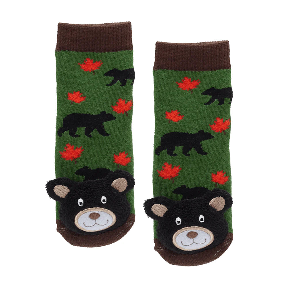 Maple Leaf Black Bear Socks