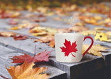 Maple Leaf White and Red Mug