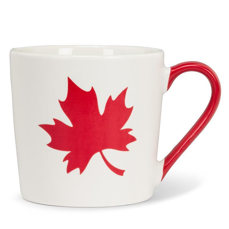 Maple Leaf White and Red Mug
