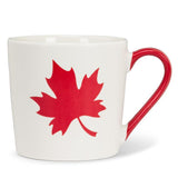 Maple Leaf White and Red Mug